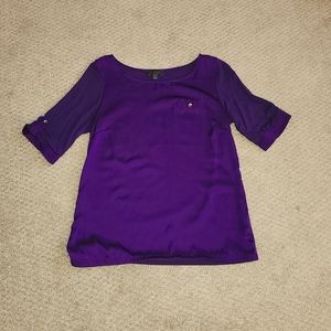 THE LIMITED Purple Half Sleeve Top